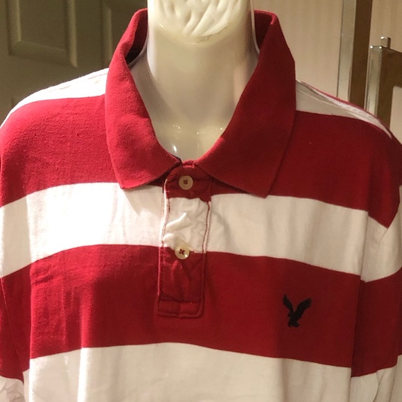 Men’s  American Eagle long sleeve collared striped polo - Picture 4 of 4
